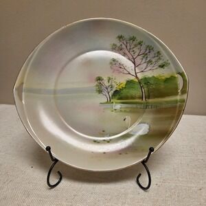 Nippon Handpainted Swan Plate